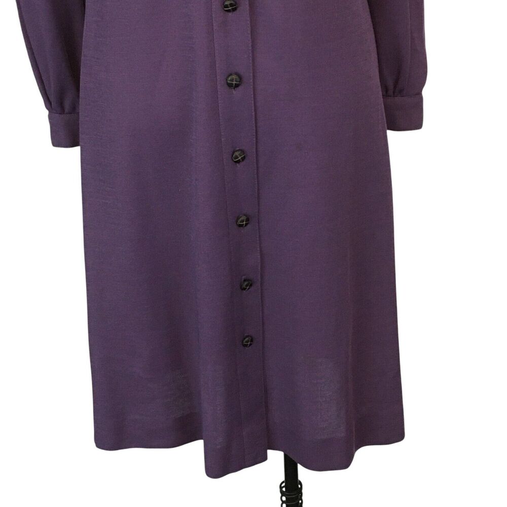Butte Vintage 70s 80s Womens Plum Purple Knit Sheath Shift Dress, 36 bust - Picture 3 of 8